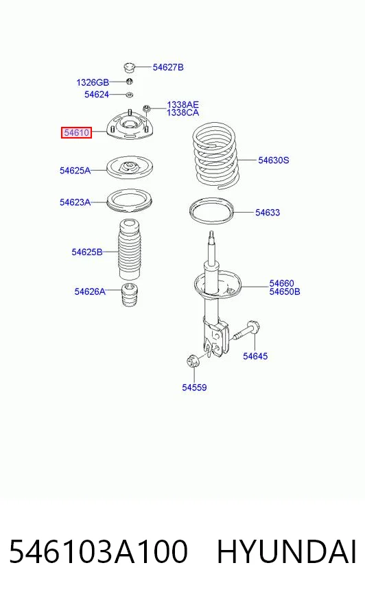 Soporte del amortiguador delantero 546103A100 HYUNDAI
