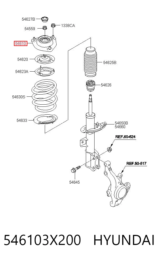 546103X200 Hyundai/Kia Soporte del amortiguador delantero