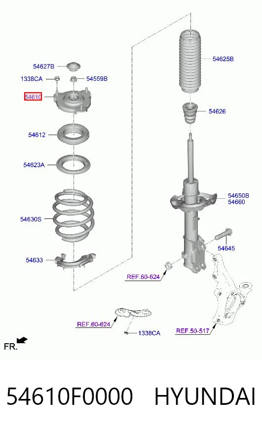 54610F0000 Hyundai/Kia Soporte del amortiguador delantero