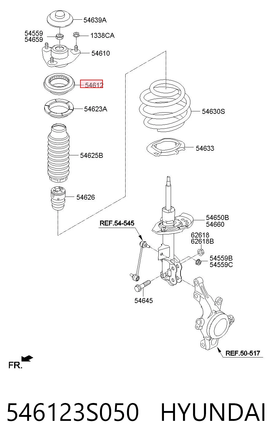 546123S050 Hyundai/Kia Rodamiento, copela amortiguador delantero