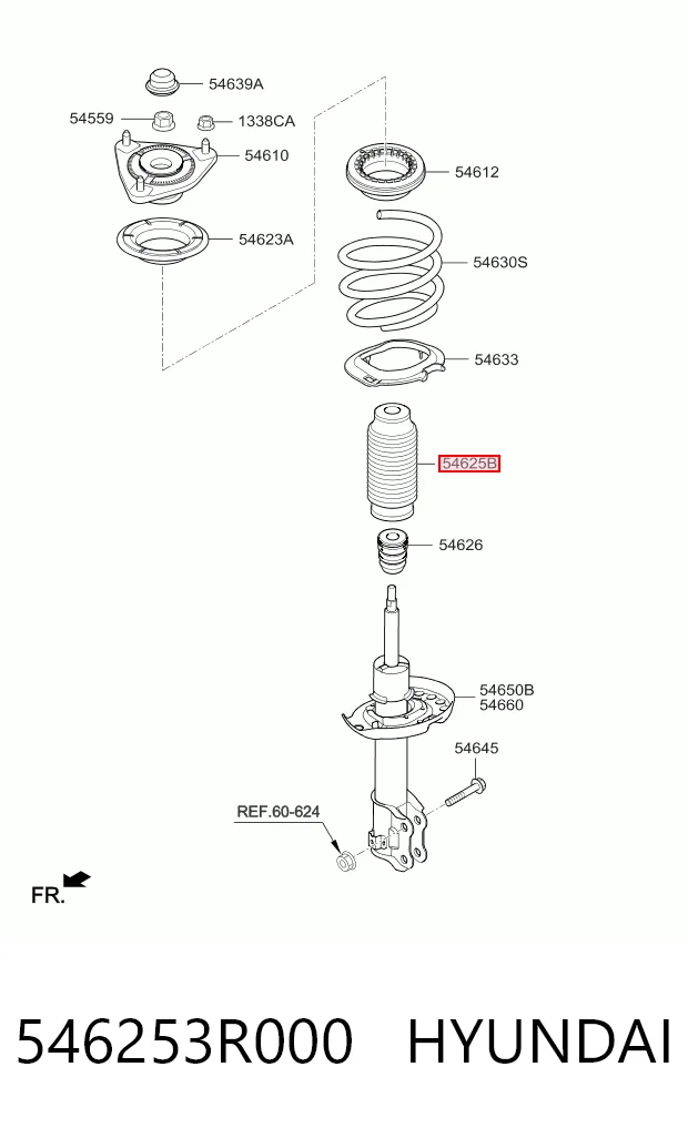 546253R000 Hyundai/Kia Fuelle, amortiguador delantero