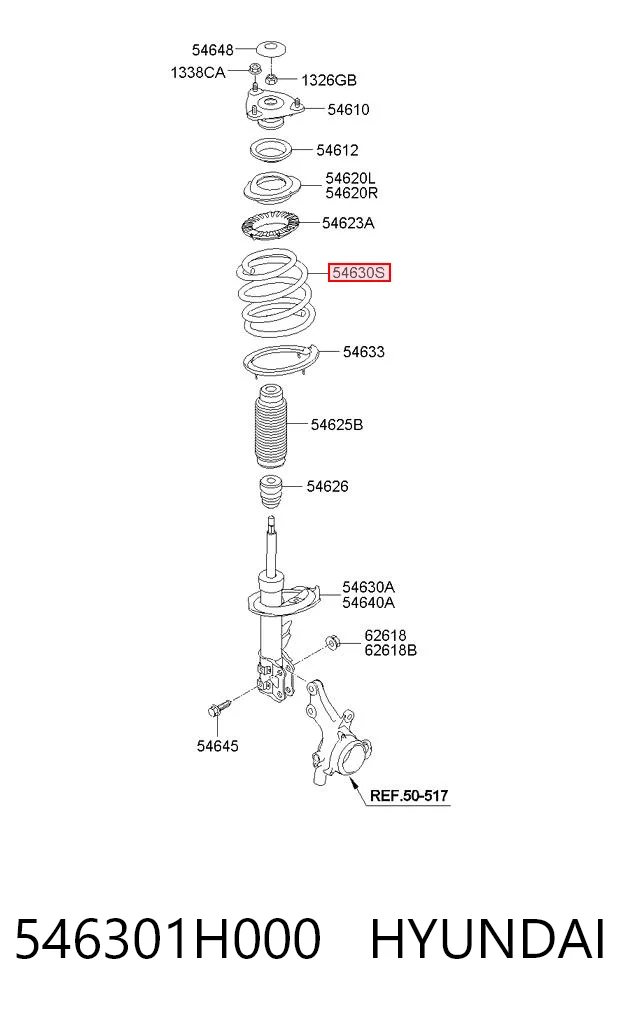 Muelle delantero 546301H000 HYUNDAI