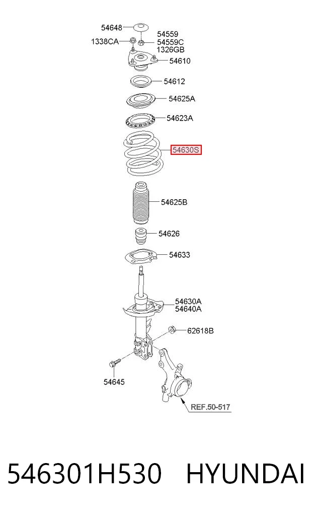 Muelle delantero 546301H530 HYUNDAI