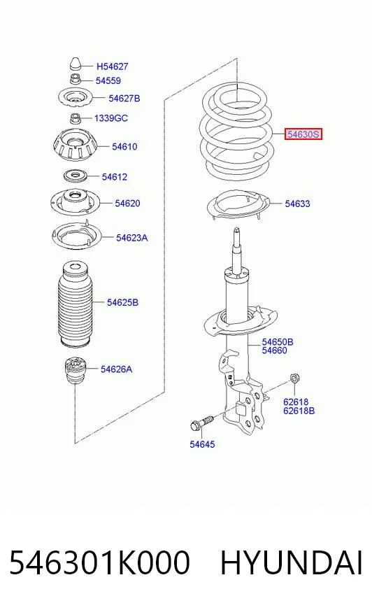 Muelle delantero para Volkswagen Jetta BU3, BU4