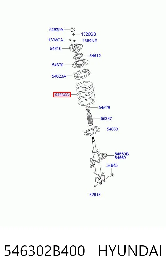 Muelle delantero Hyundai Santa Fe II SUV (CM) (2006 - 2012) precio, desde 76,62 EUR