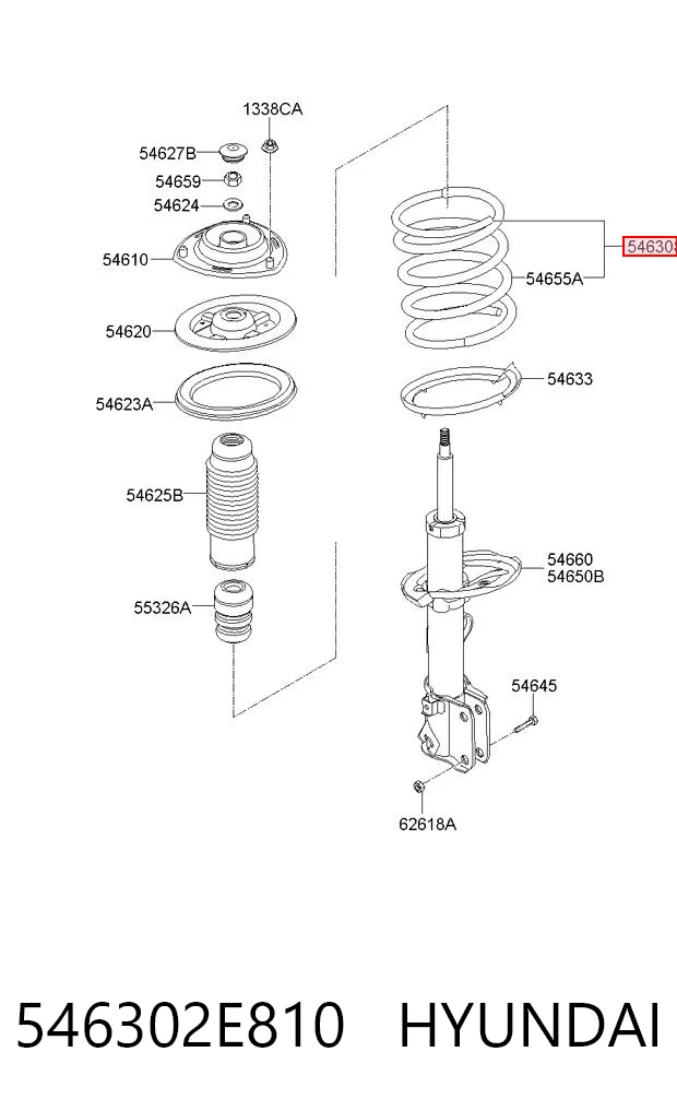 Muelle delantero 546302E810 HYUNDAI
