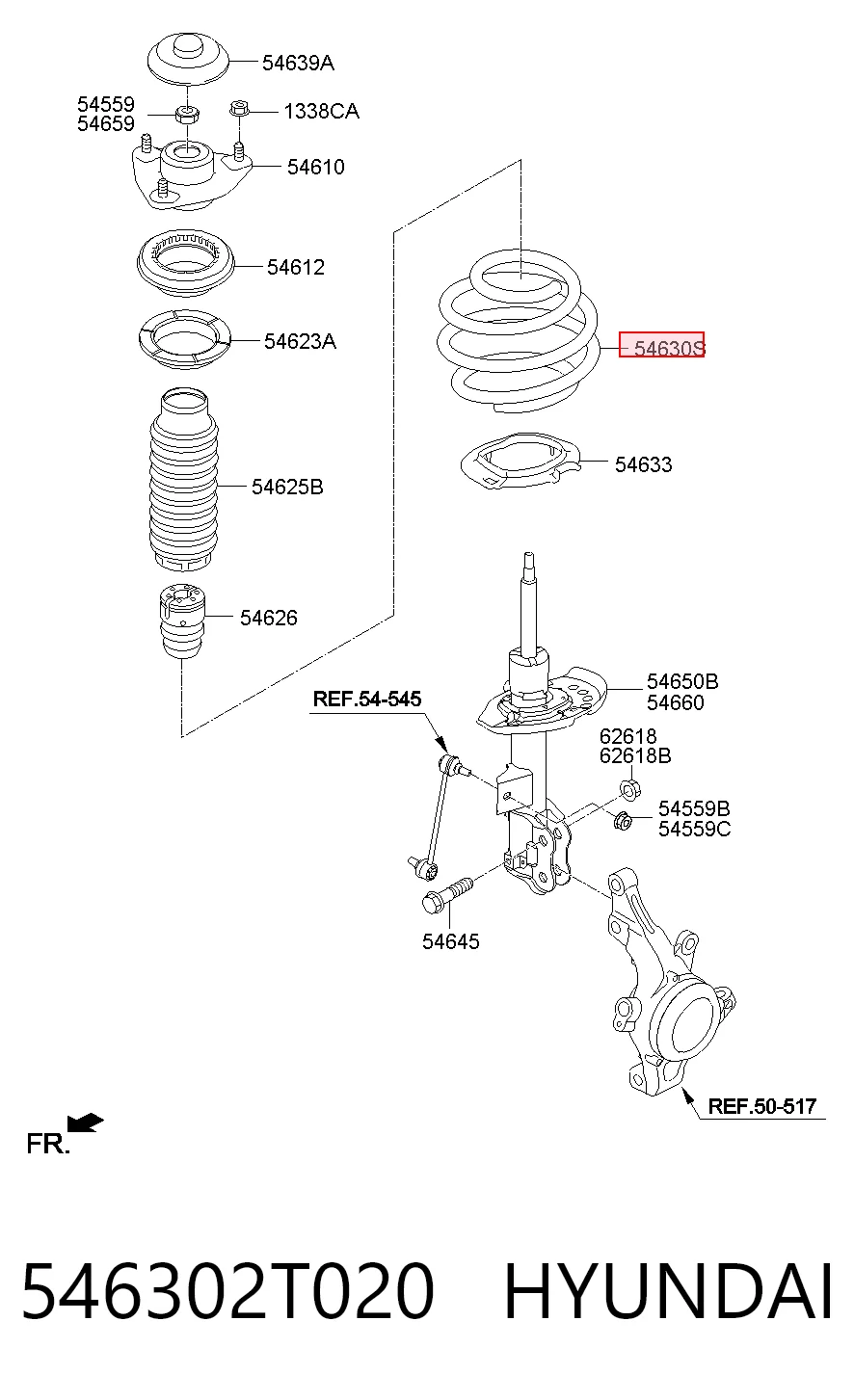 546302T020 Hyundai/Kia Muelle delantero