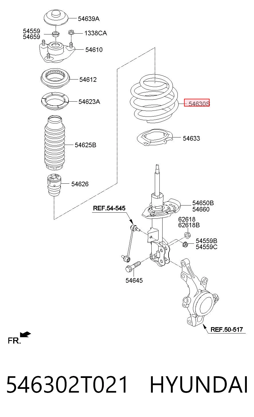 546302T021 Hyundai/Kia Muelle delantero