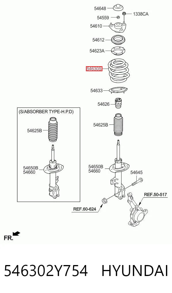 Muelle delantero 546302Y754 HYUNDAI