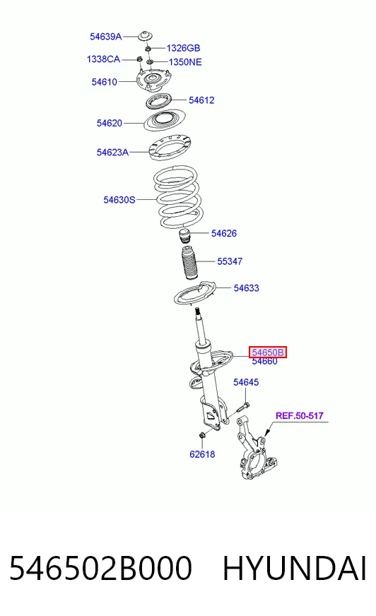 Amortiguador delantero izquierdo 546502B000 HYUNDAI
