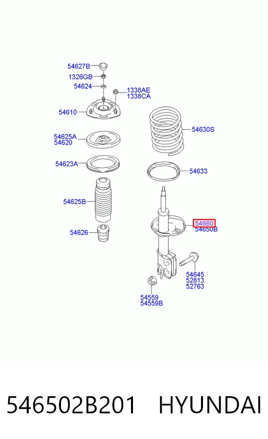 546502B201 Hyundai/Kia amortiguador frontal derecho
