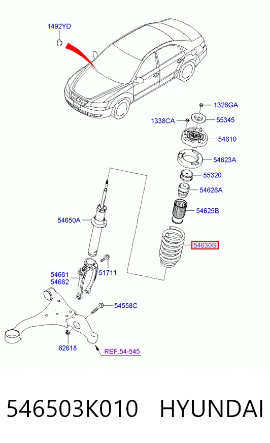 Muelles delantero Sonata V sedán (2007-2010) original desde 31,47 €