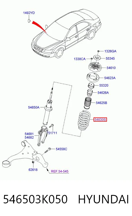 Muelle delantero para Hyundai Sonata NF