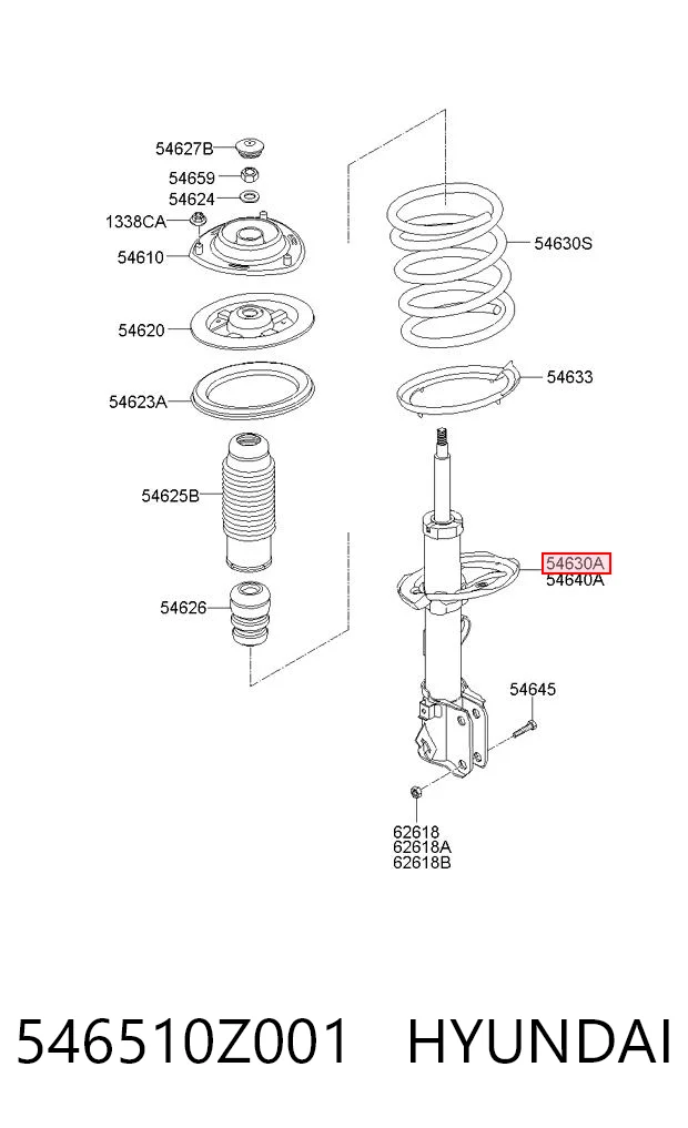 546510Z001 Hyundai/Kia Amortiguador frontal izquierdo