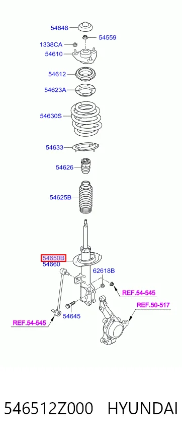546512Z000 Hyundai/Kia Amortiguador frontal izquierdo
