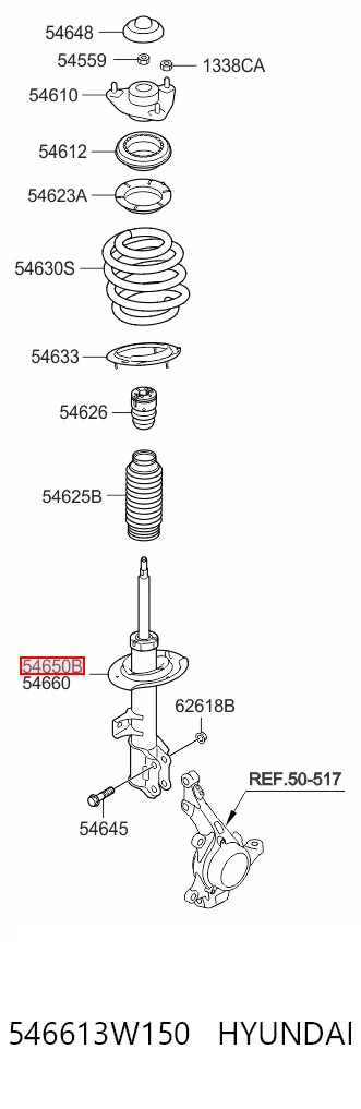 Amortiguador delantero izquierdo 546613W150 HYUNDAI
