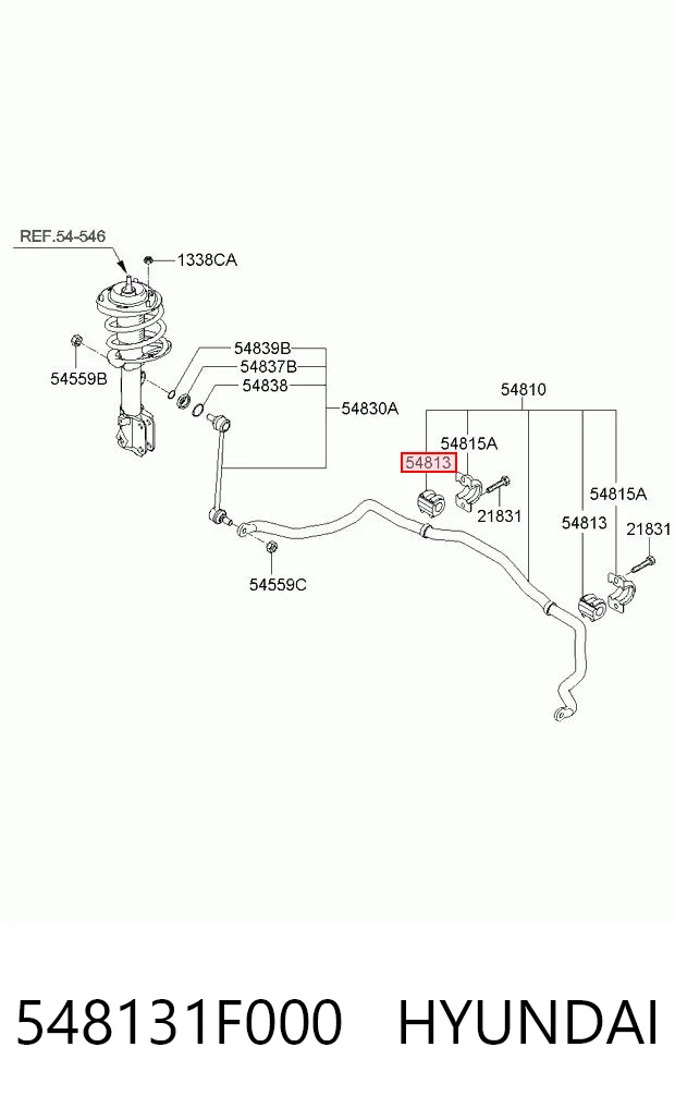 548131F000 Hyundai/Kia Buje de barra estabilizadora delantera