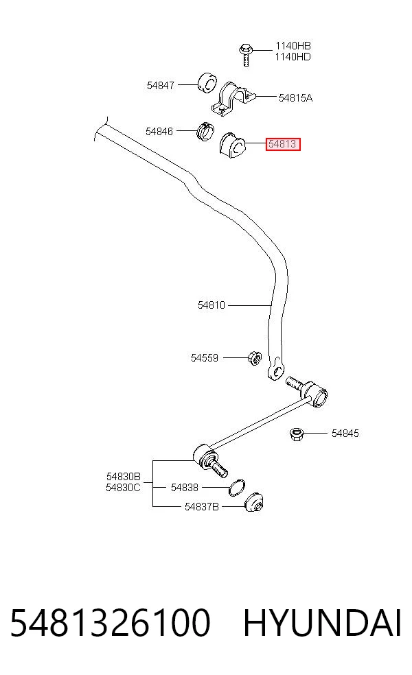 5481326100 Hyundai/Kia Buje de barra estabilizadora delantera