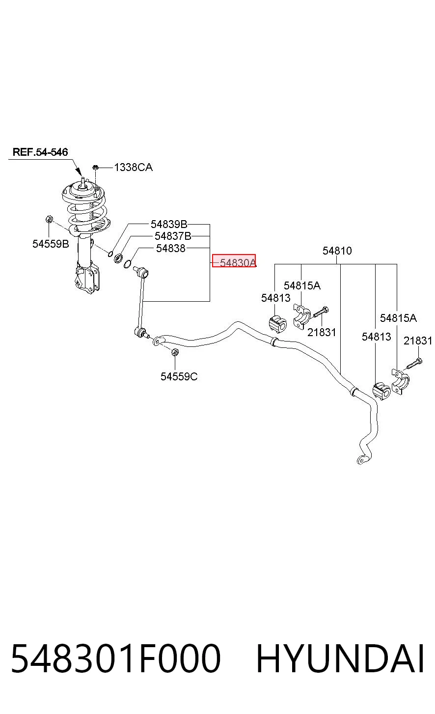 548301F000 Hyundai/Kia Bieleta estabilizadora delantera