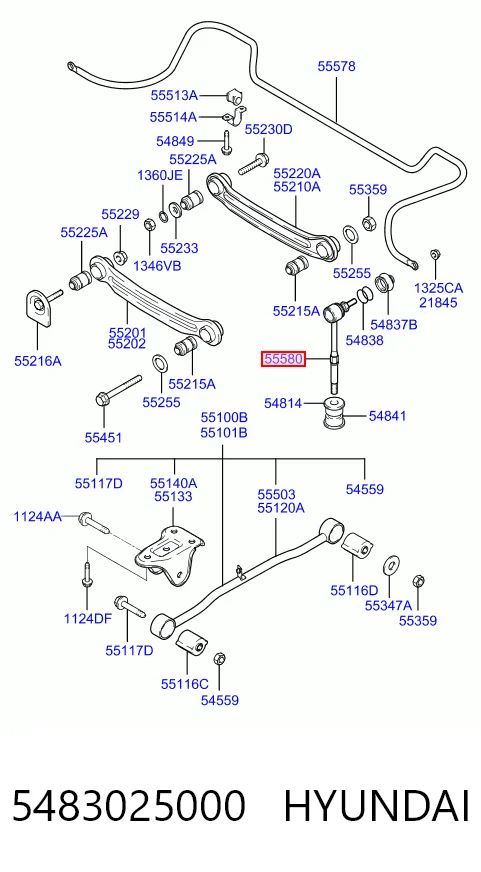 Bieleta estabilizadora trasera 5483025000 HYUNDAI