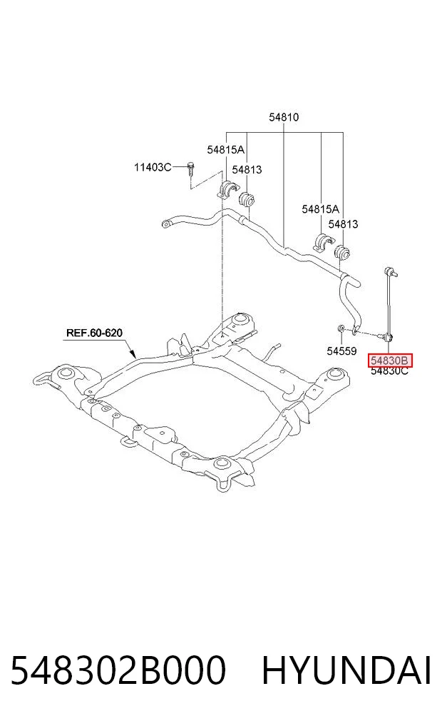 548302B000 Hyundai/Kia Bieleta estabilizadora delantera izquierda