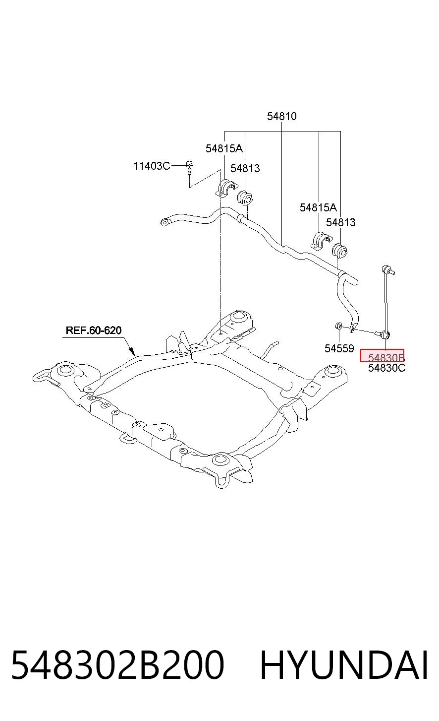 548302B200 Hyundai/Kia Bieleta estabilizadora delantera izquierda