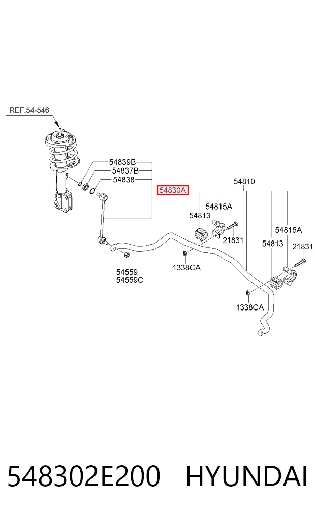 548302E200 Hyundai/Kia Bieleta estabilizadora delantera