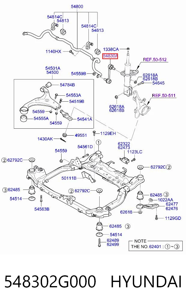 548302G000 Hyundai/Kia Bieleta estabilizadora delantera