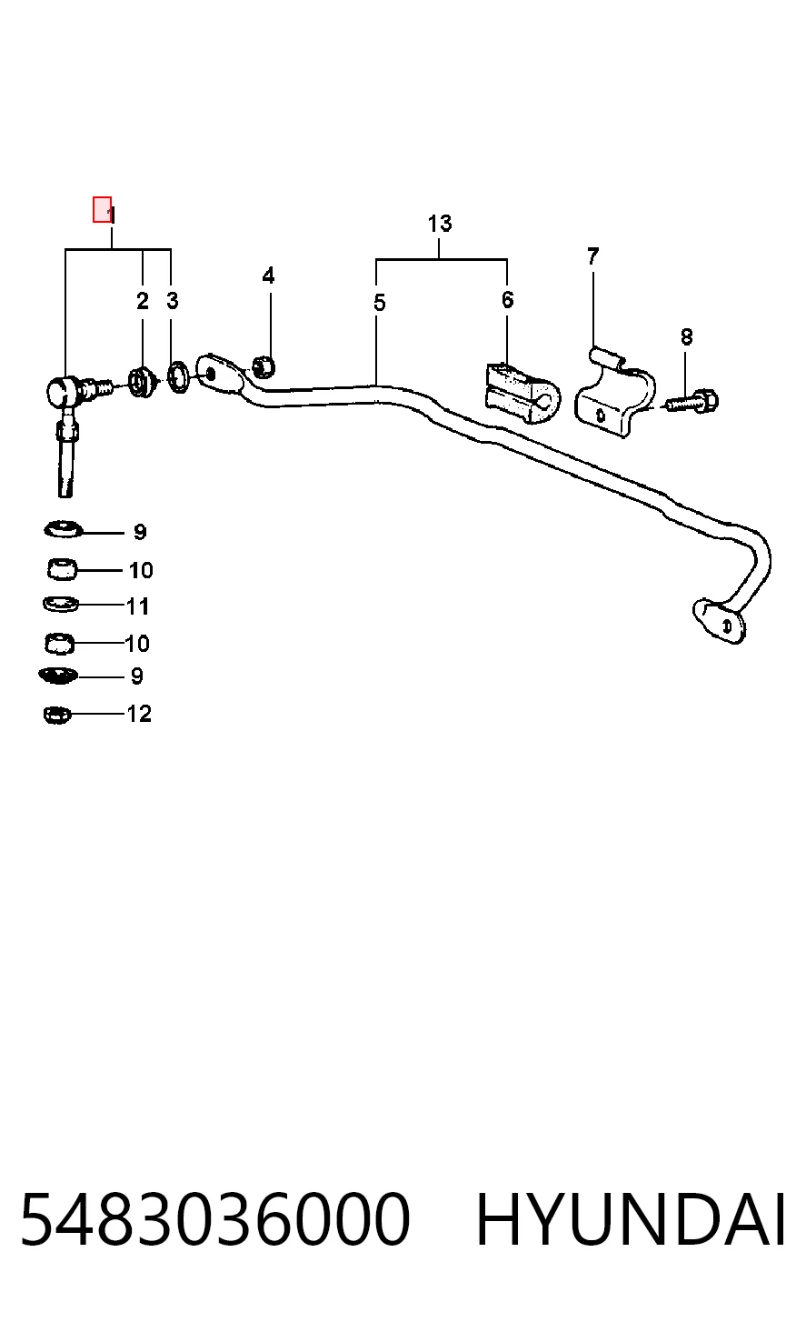 Soporte de la barra estabilizadora delantera Hyundai Sonata II (Y-2)
