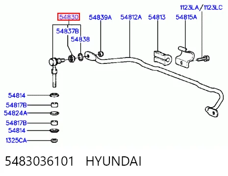 Soporte de la barra estabilizadora delantera Hyundai Sonata II (1988-1993)