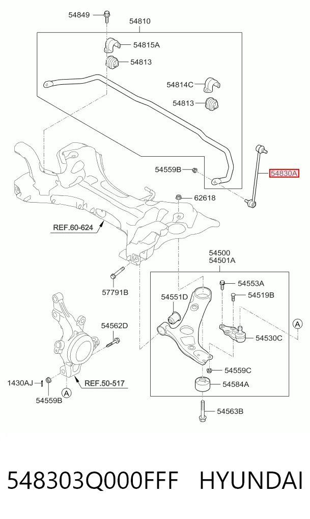 Soporte de la barra estabilizadora delantera para KIA Optima (TF)