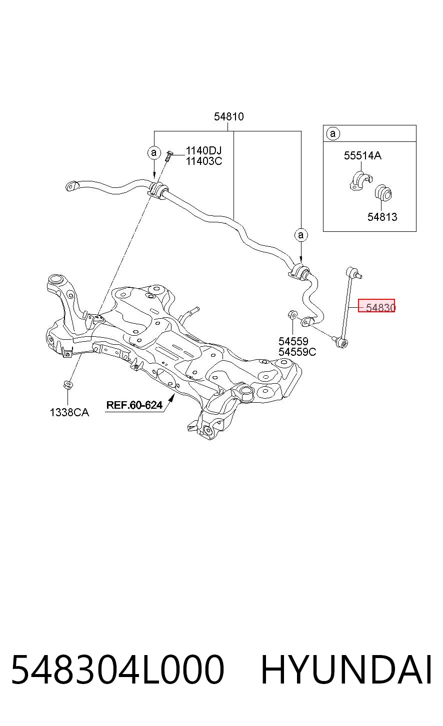 548304L000 Hyundai/Kia Bieleta estabilizadora delantera
