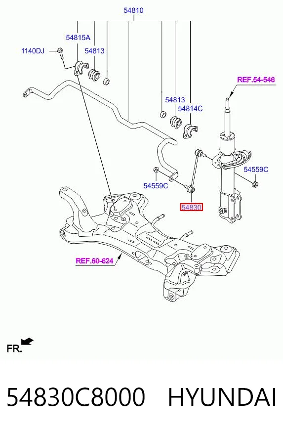 54830C8000 Hyundai/Kia Bieleta estabilizadora delantera