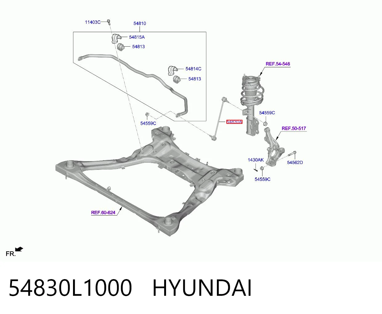 54830L1000 Hyundai/Kia Bieleta estabilizadora delantera