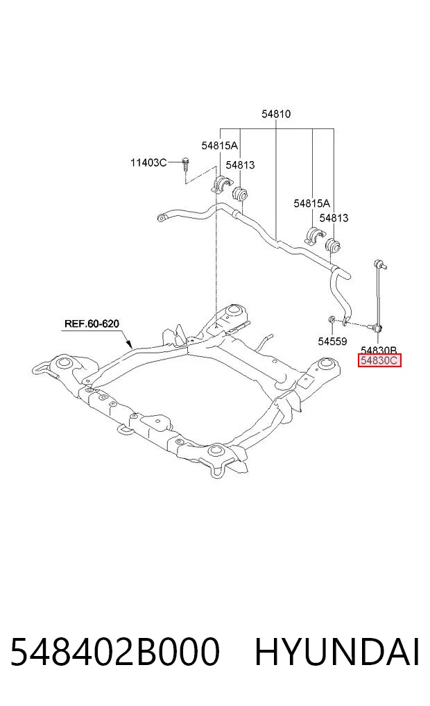 548402B000 Hyundai/Kia Bieleta estabilizadora delantera derecha