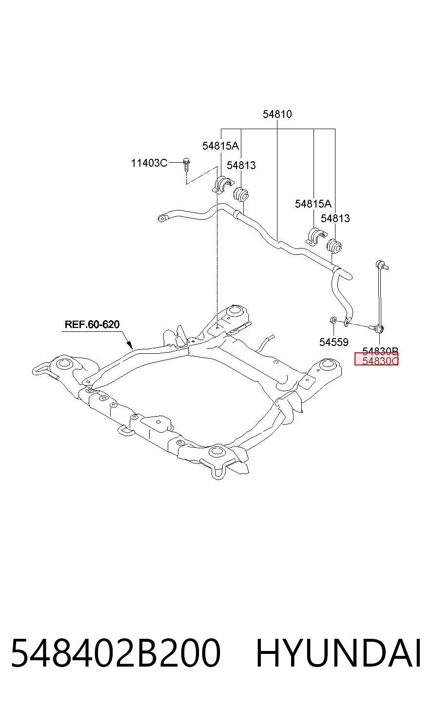 548402B200 Hyundai/Kia Bieleta estabilizadora delantera derecha