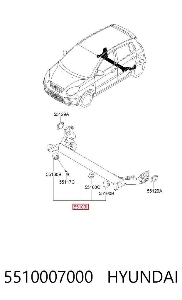 Subchasis trasero KIA Picanto (BA)
