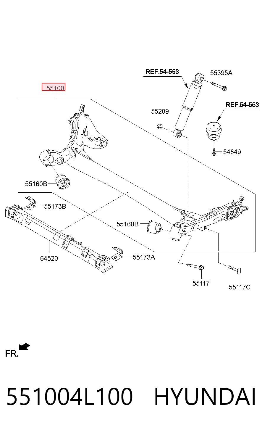 Puente trasero para Hyundai Accent RB