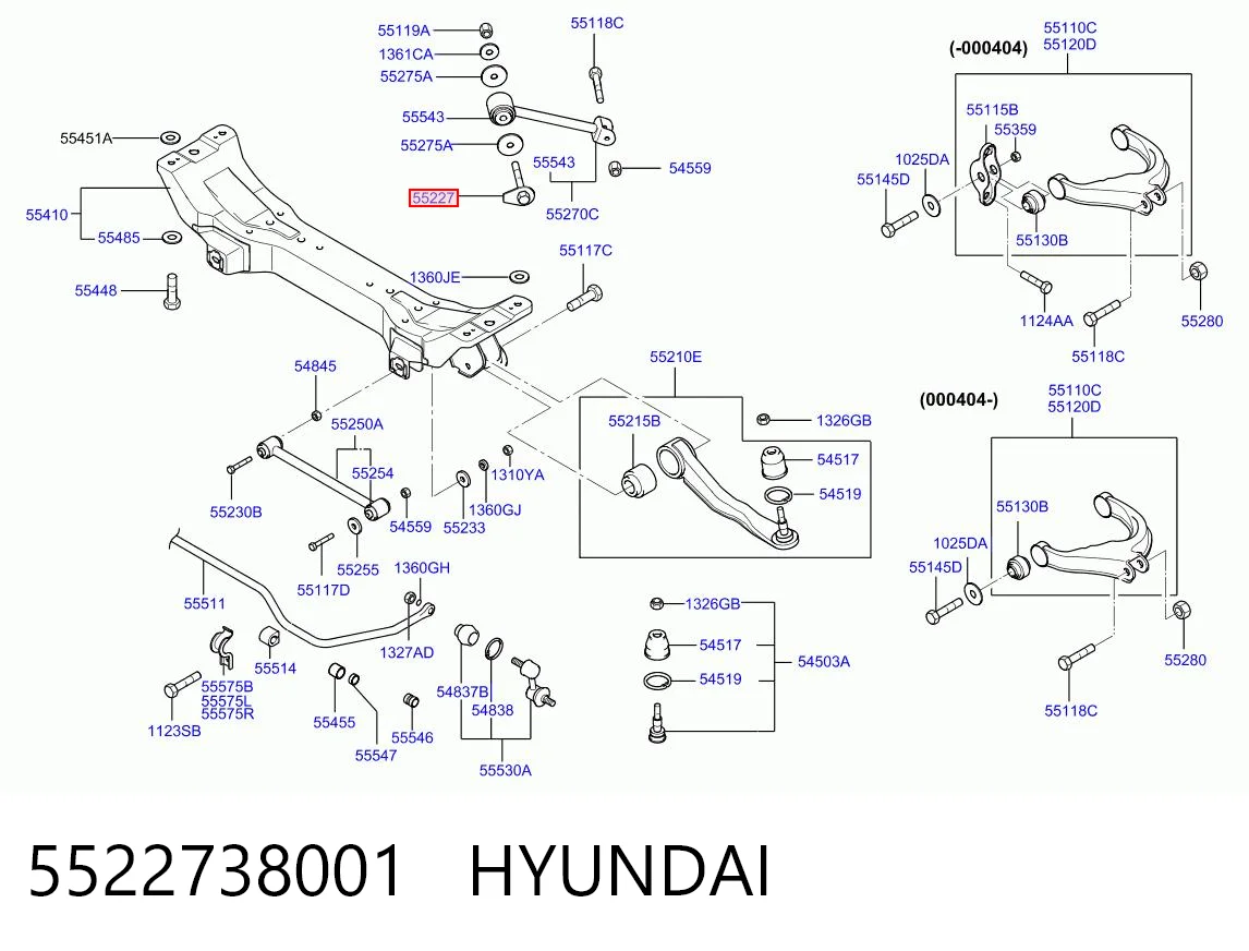 5522738001 Hyundai/Kia Perno de brazo longitudinal trasero (de alineación)