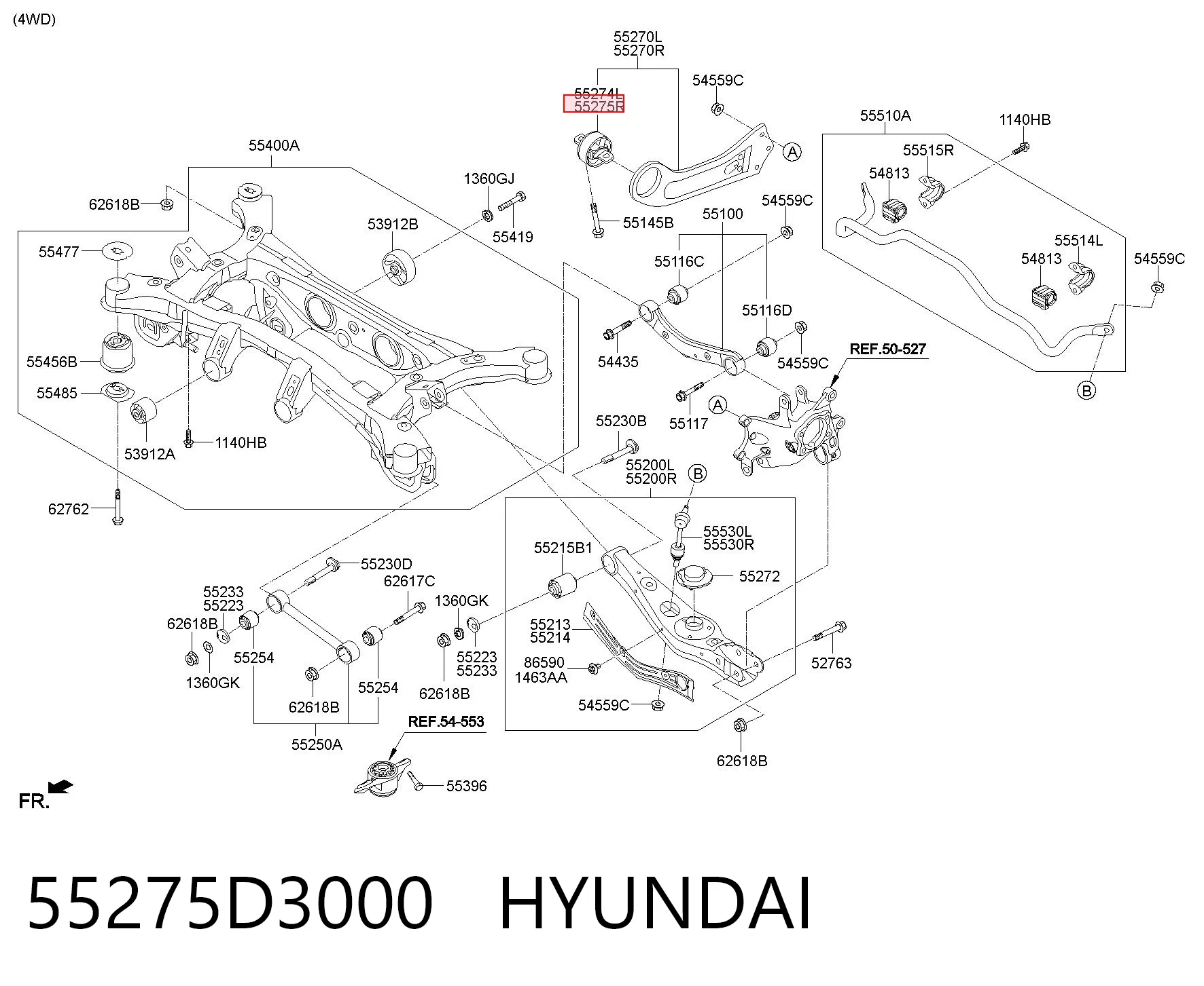 Buje del brazo longitudinal trasero CVKH210R CTR