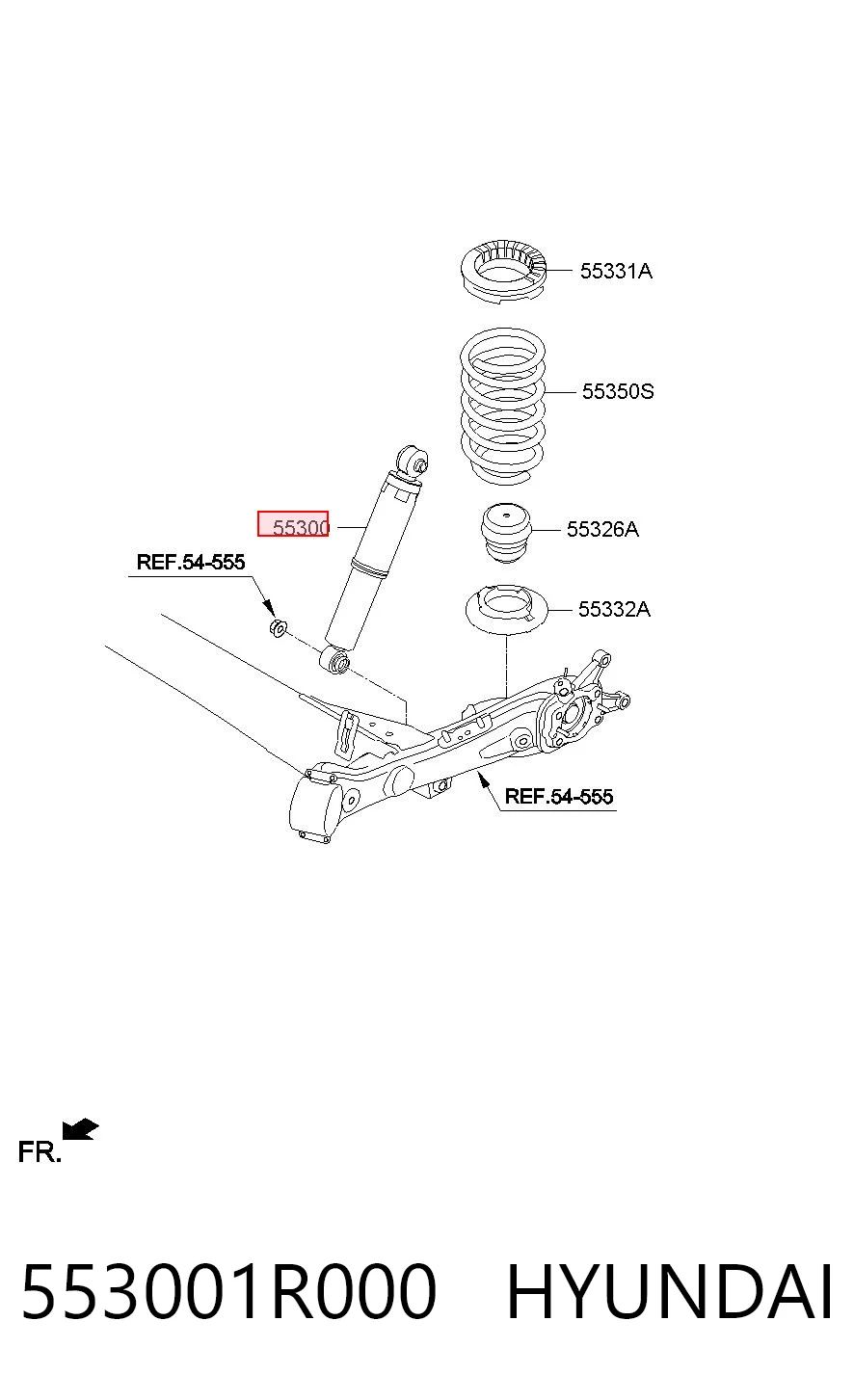 553001R000 Hyundai/Kia Amortiguadores posteriores