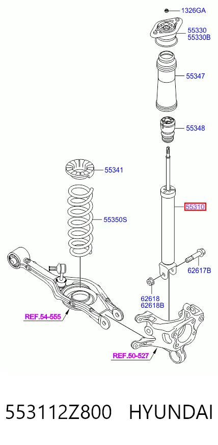Amortiguador trasero 553112Z800 HYUNDAI