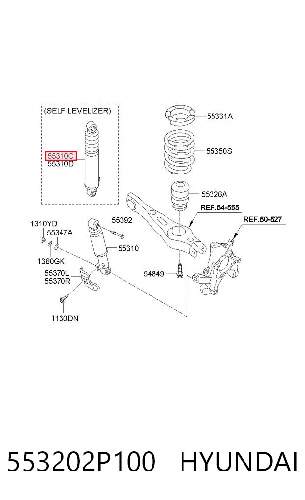 553202P100 Hyundai/Kia Amortiguadores posteriores