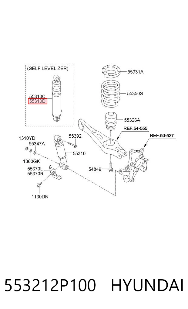 553212P100 Hyundai/Kia Amortiguadores posteriores