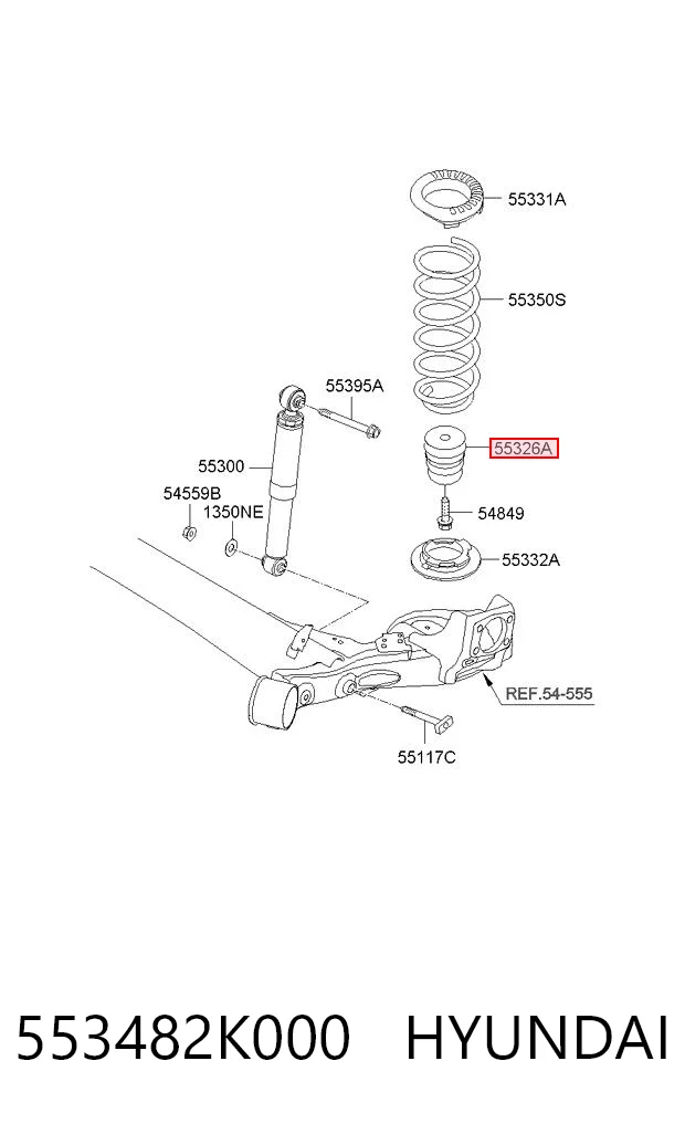 553482K000 Hyundai/Kia Tope de amortiguador trasero