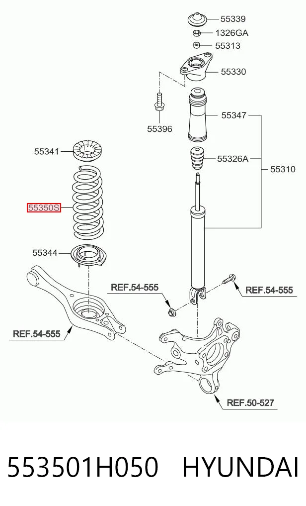 Muelle trasero 553501H050 HYUNDAI