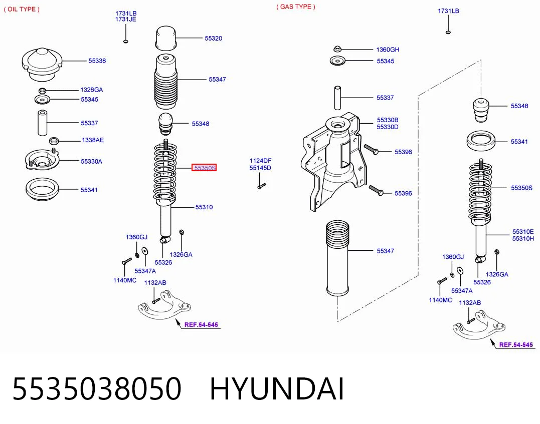 Muelle trasero para Hyundai Sonata IV EU4