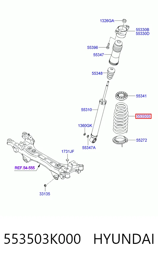 Muelle trasero 553503K000 HYUNDAI