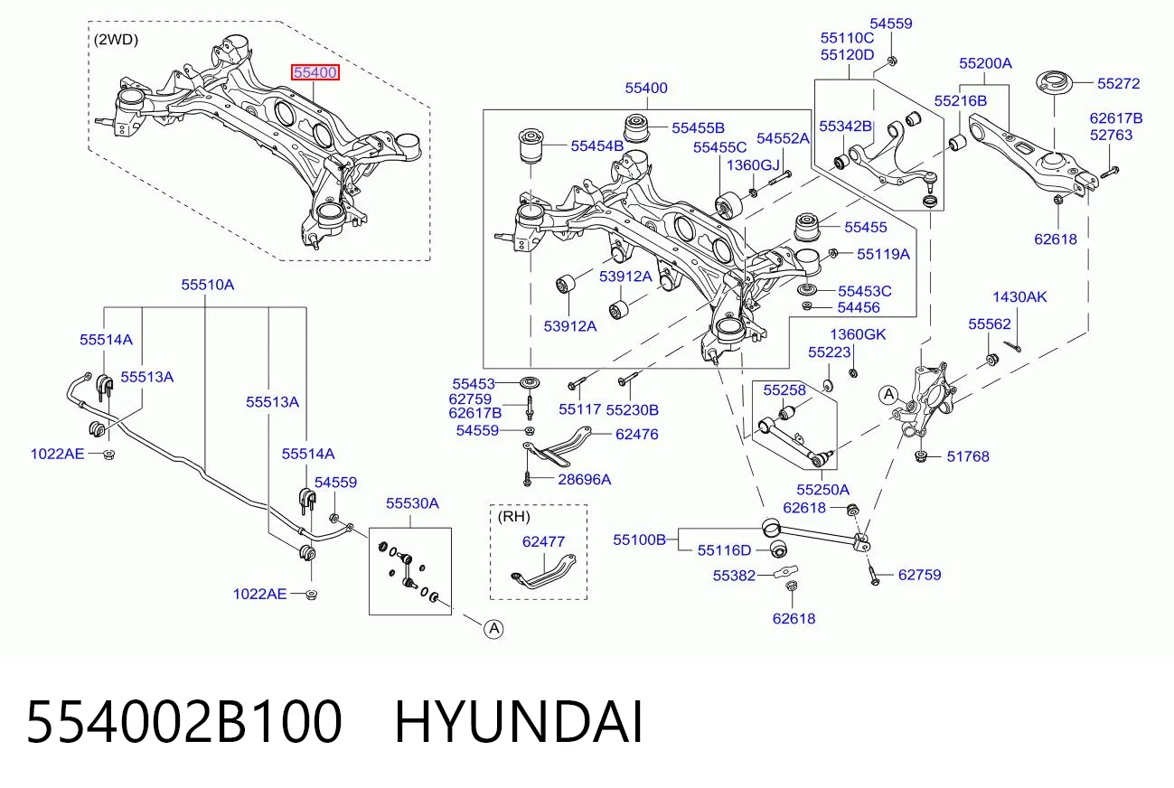 Comprar Subchasis trasero soporte motor Hyundai Santa Fe II CM a bajo precio