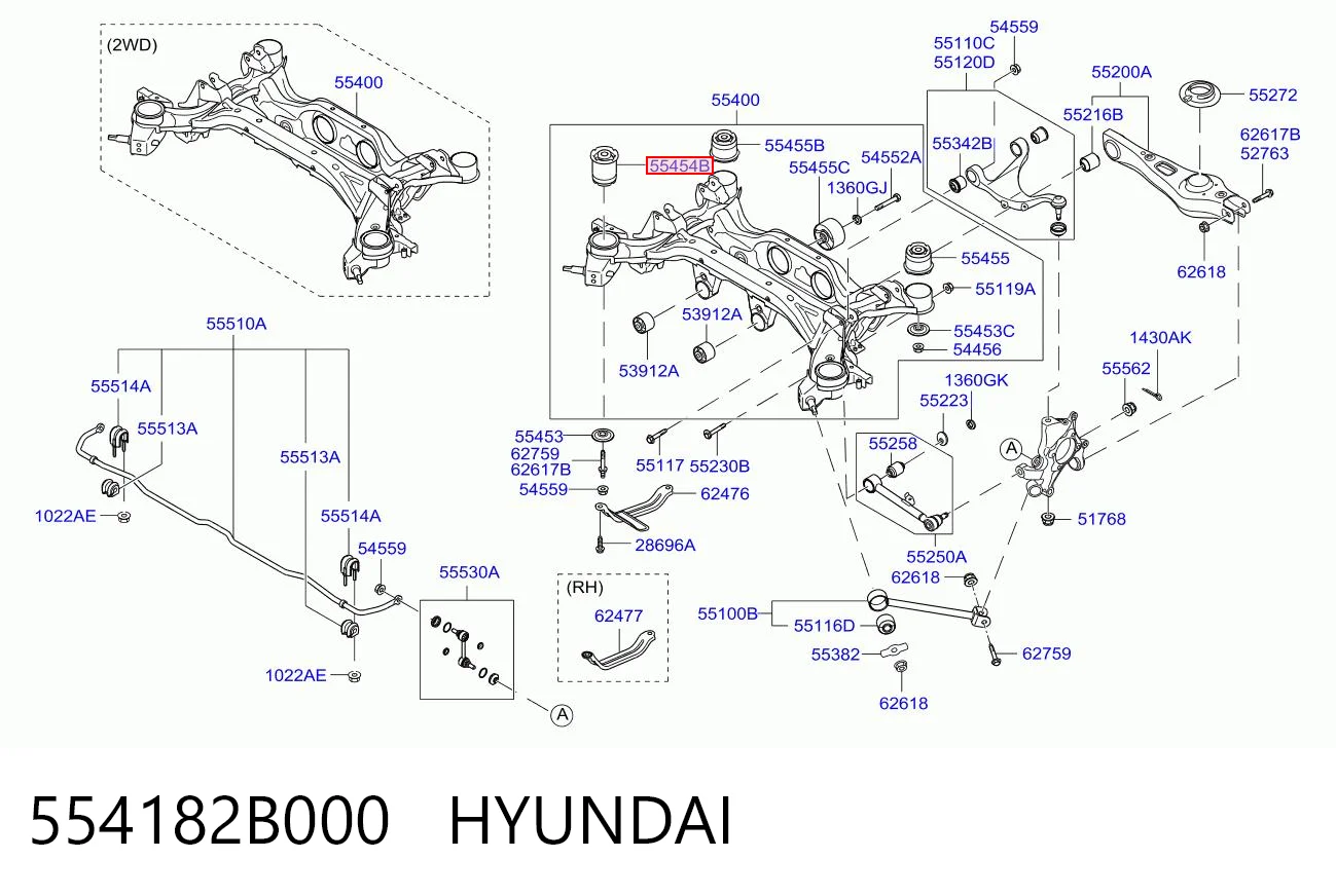 Comprar Buje de la viga trasera Hyundai Santa Fe II CM a bajo precio